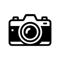 Minimalist Black and White Camera Icon for Photography