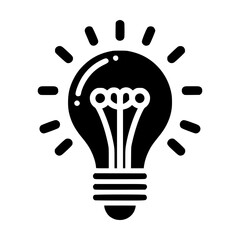 Fototapeta premium Stylized Light Bulb Icon Symbolizing Creativity and Innovation