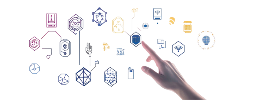 A hand interacting with social icon