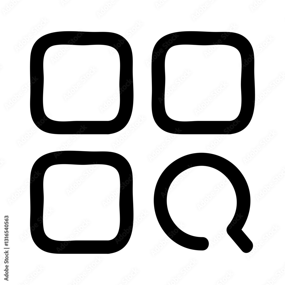 Poster a simple yet powerful search interface icon representing effortless information access with bold bla
