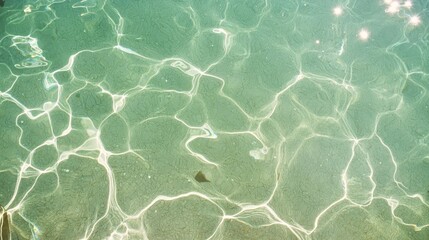 Clear Water Surface with Gentle Ripples and Sunlight Reflections Creating a Serene and Tranquil Atmosphere in Aquatic Environment