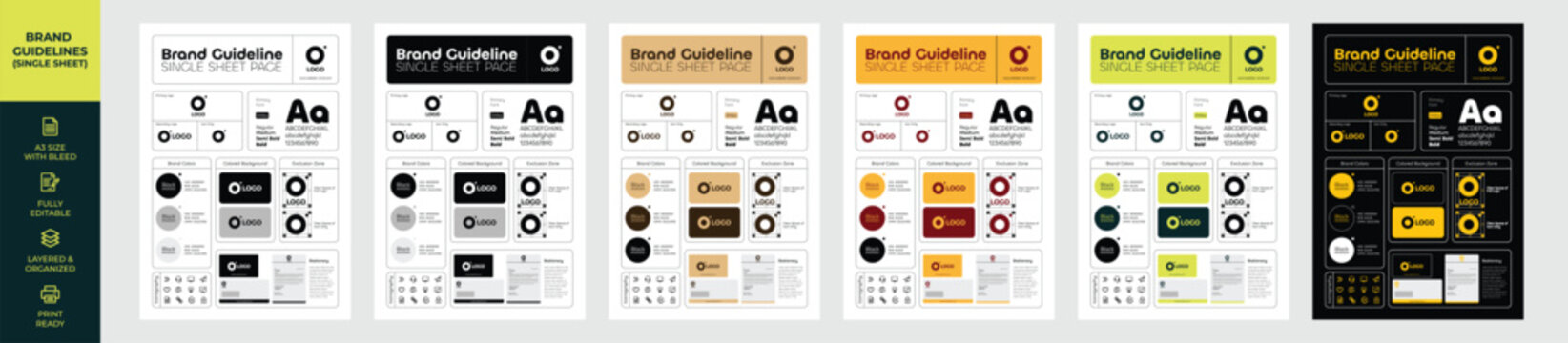 Brand Guidelines Single Sheet modern layout Brand Style Brand Identity Brand Guidelines