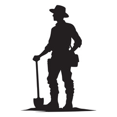 Curious Archaeologist silhouette, uncovering the past one artifact at a time - Archaeologist illustration - Minimalist Archaeologist vector - Profession silhouette
