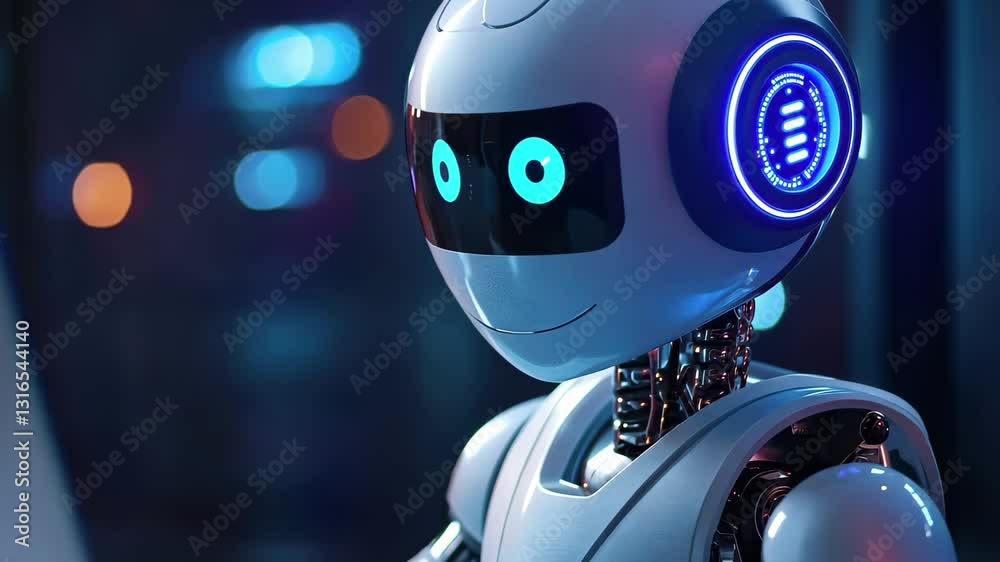 Poster ai chatbot interacting with a laptop to provide instant answers in a digital environment, ai chatbot