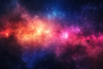 Naklejka premium Cosmic galaxy, vibrant nebulae, stars shine, space background, science, astronomy wallpaper