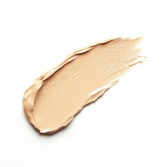 Light beige cosmetic cream smudge on white background