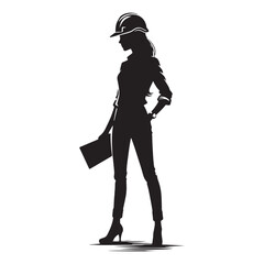 Seismic Expert Civil Engineer silhouette, constructing earthquake-resistant buildings - Engineer illustration - Minimalist Engineer vector - Profession silhouette
