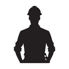 Resilient Civil Engineer silhouette, constructing structures that withstand time - Engineer illustration - Minimalist Engineer vector - Profession silhouette
