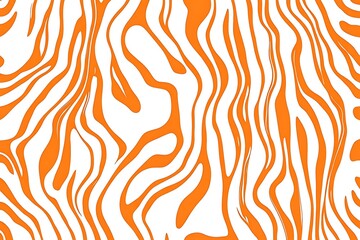 Abstract Orange and White Wavy Lines Seamless Pattern Background Texture