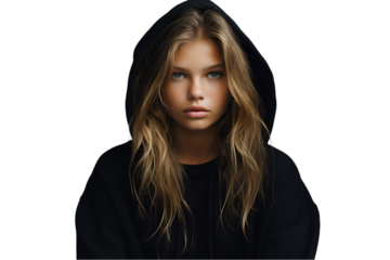 Woman in Oversized Sweater – Cozy Winter Isolated on Transparent Background
