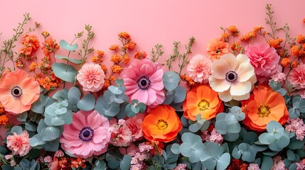 Elegant Floral Arrangement on Pink Background for Celebrating Love and Appreciation on Special Occasions