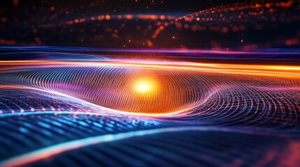 Swirling Colorful Light Trails Forming Circular and Spiral Patterns Against a Dark Background, Representing Dynamic Energy and Visual Motion