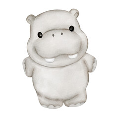 watercolor hippo clip art