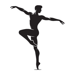 Swing Era Dancer silhouette, reviving vintage rhythm - Dance illustration - Minimalist Dance vector - Profession silhouette
