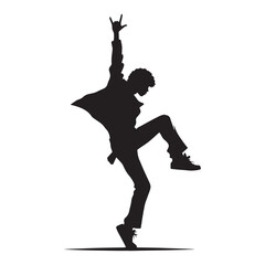 Electrifying Pop Dancer silhouette, setting trends with power moves - Dance illustration - Minimalist Dance vector - Profession silhouette
