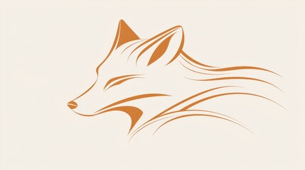 Obraz premium A stylized representation of a fox head, featuring smooth lines that create a sense of motion and grace.