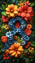 Beautiful and Meaningful Illustration of Number 8 with Floral Decorations for Women's Day Celebration with Ample Copy Space