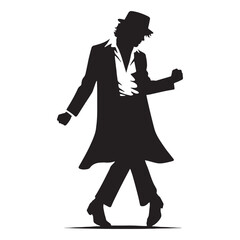 Epic Performance Dancer silhouette, stealing the spotlight - Dance illustration - Minimalist Dance vector - Profession silhouette
