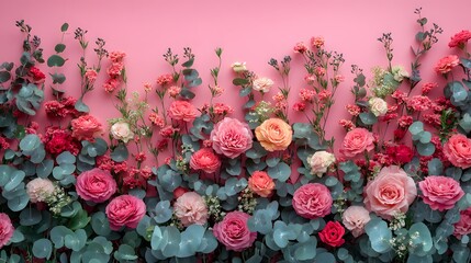 Elegant Floral Arrangement on Pink Background for Celebrating Love and Appreciation on Special Occasions