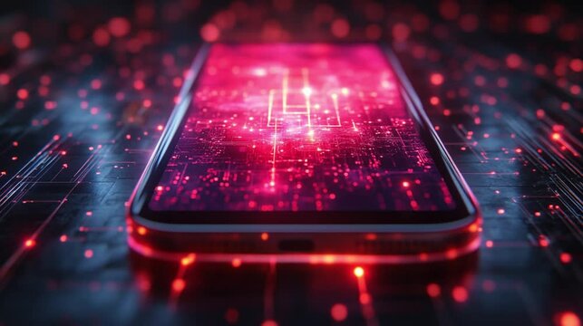 A smartphone projecting multiple authentication methods as a protective shield 458