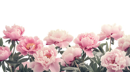 Obraz premium Dreamy Pink Peony Frame – Elegant Floral Border Design