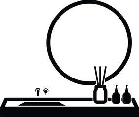 Wash basin vector outline