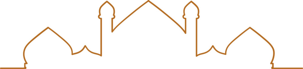 Gold Mosque Line Art