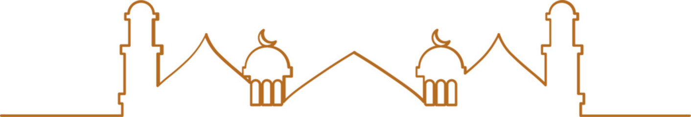 Gold Mosque Line Art