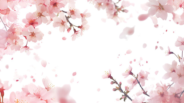 Romantic Cherry Blossom Frame &ndash; Elegant Floral Border Design