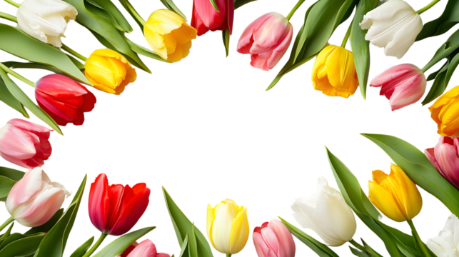 Colorful Tulip Frame – Elegant Spring Floral Border Design