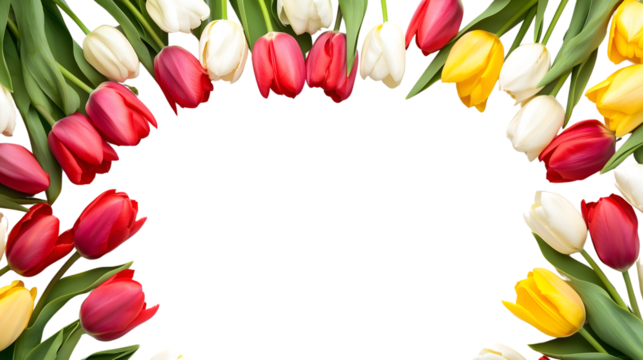 Colorful Tulip Frame – Elegant Spring Floral Border Design