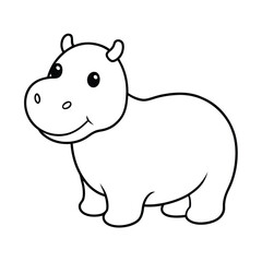 Fototapeta premium rhino cartoon isolated on white