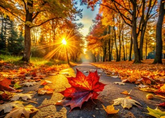 Captivating autumn landscapes: vibrant foliage, golden hues, nature's breathtaking artistry.