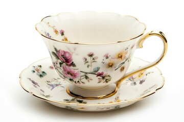 Realistic Floral Design Coffee Mug 3d Rendered With Detailed Layers