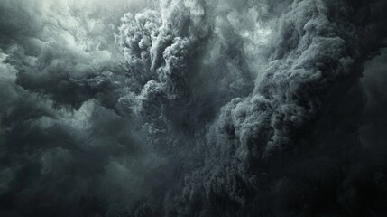 "Intense and Dramatic Dark Cloud Formation with Swirling Texture and Stormy Weather Aesthetic"