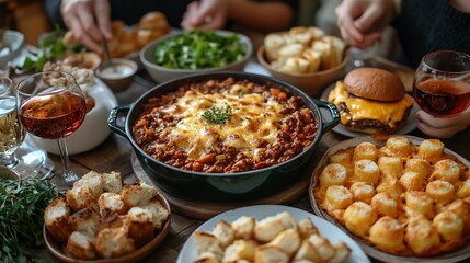 Family enjoying a delicious meal together.