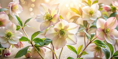 Obraz premium Delicate Spring Blossoms in Soft Sunlight, a Close-Up Study of Nature's Beauty