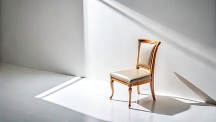 Surreal High-angle View of a Roman Chair on White Background with Splash Effects, Ideal for Creative Copy Space and Design Elements
