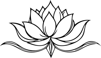 lotus flower silhouette with white background