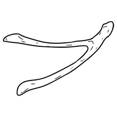 wishbone illustration hand drawn outline vector