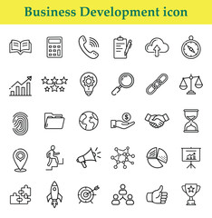 Business Development Icon set on white background,30 icons in one