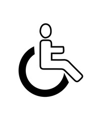 Wheel chair icon with sharpness