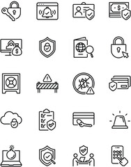 Set of security icons, protection