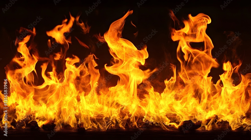 Leinwandbilder raging fiery flames surging with scorching heat and intense energy in a dynamic abstract background 
