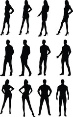 Stylish Human Silhouette Poses Collection