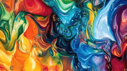 Vibrant Abstract Paint Swirls
