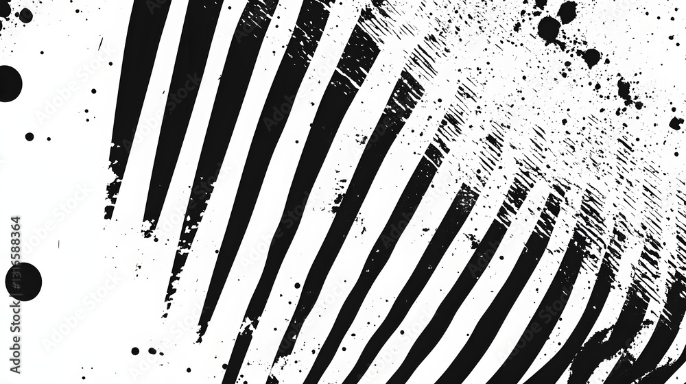 Aufkleber Striking monochrome geometric pattern with dynamic contrast and fluid movement creating a bold captivating and contemporary abstract design  This minimalist