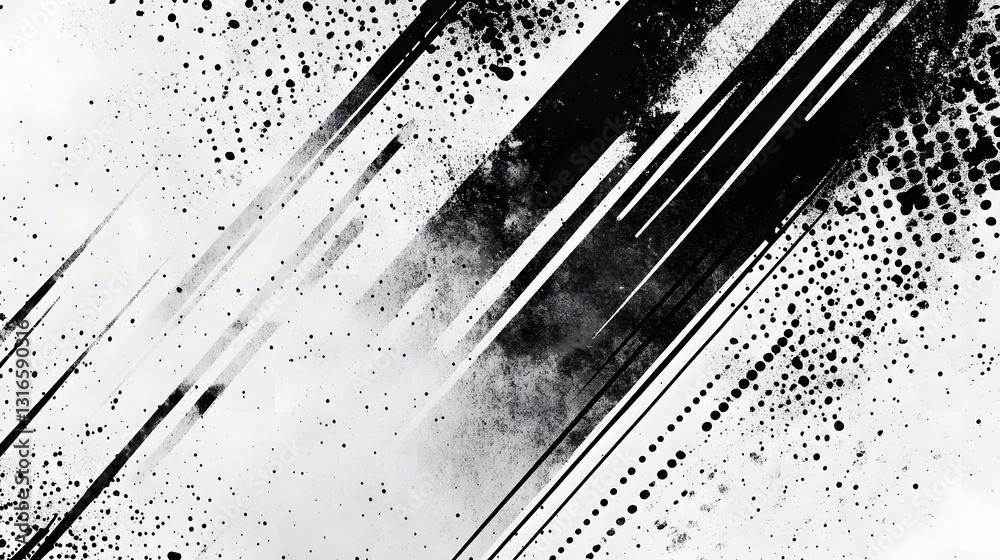 Poster Stunning abstract monochrome motion graphic showcasing a dynamic and captivating visual display of futuristic particles geometric shapes and fluid lines in a mesmerizing