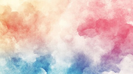 Fototapeta premium Abstract watercolor background displaying blended vibrant colors in soft clouds