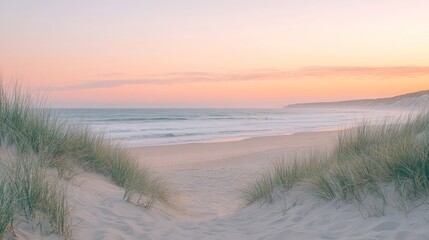 Pastel Beach Sunset at Dusk